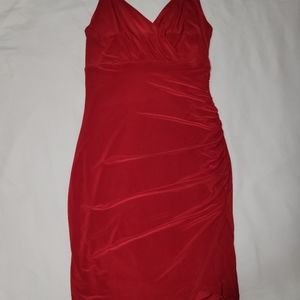 Red wrap dress